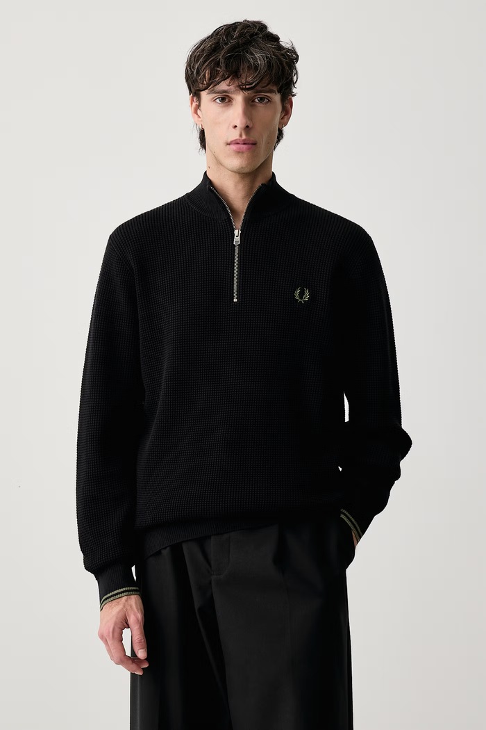 Fred Perry Sweter męski bawełniany czarny K8557.198