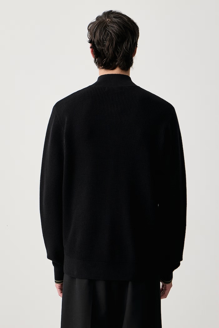 Odzież Fred Perry Sweter męski bawełniany K8557.198 czarny