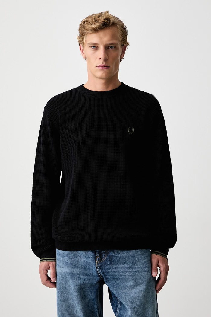 Fred Perry Sweter męski bawełniany czarny K6507.198