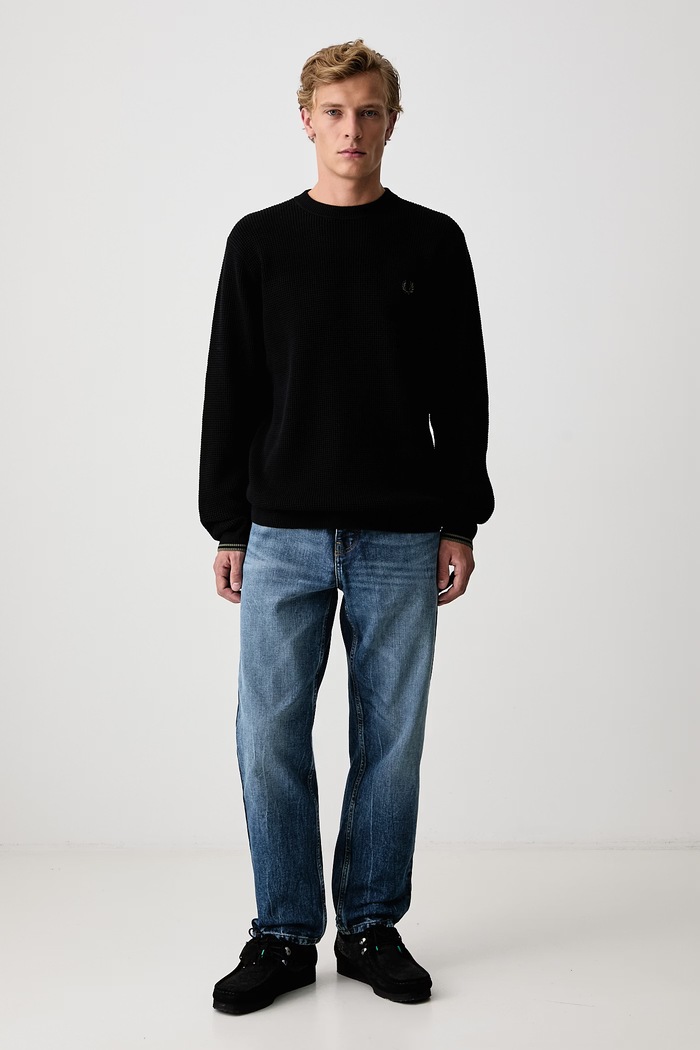Fred Perry Sweter męski bawełniany K6507.198 czarny AW26