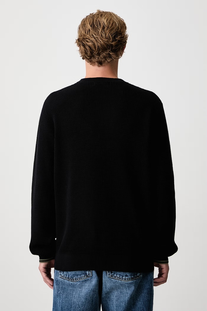 Odzież Fred Perry Sweter męski bawełniany K6507.198 czarny