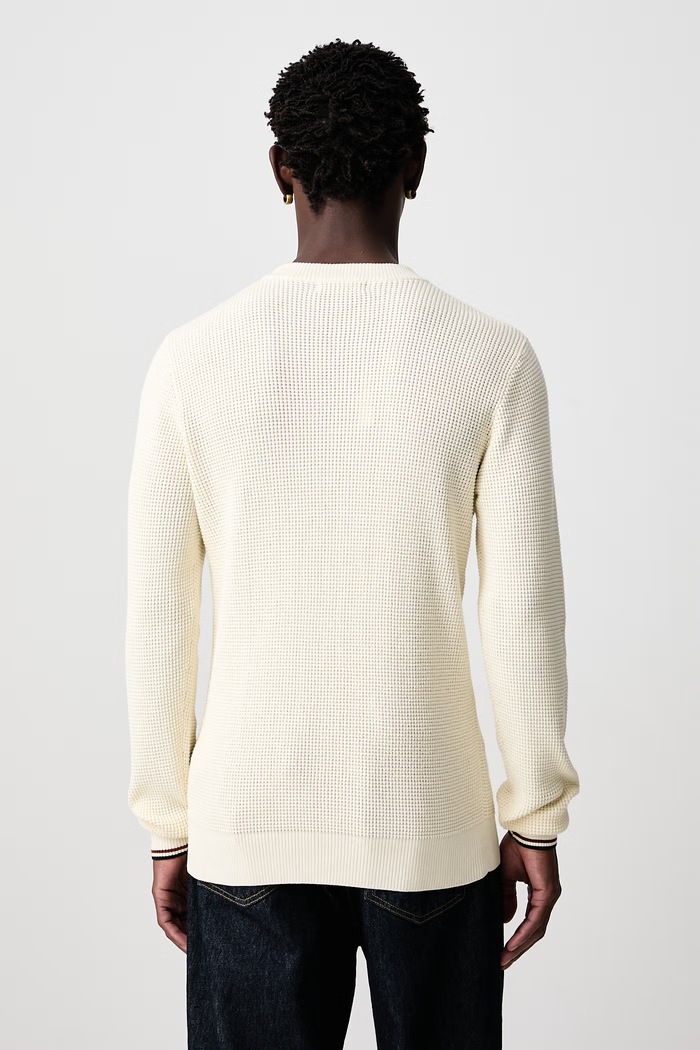 Odzież Fred Perry Sweter męski bawełniany K6507.170 beżowy