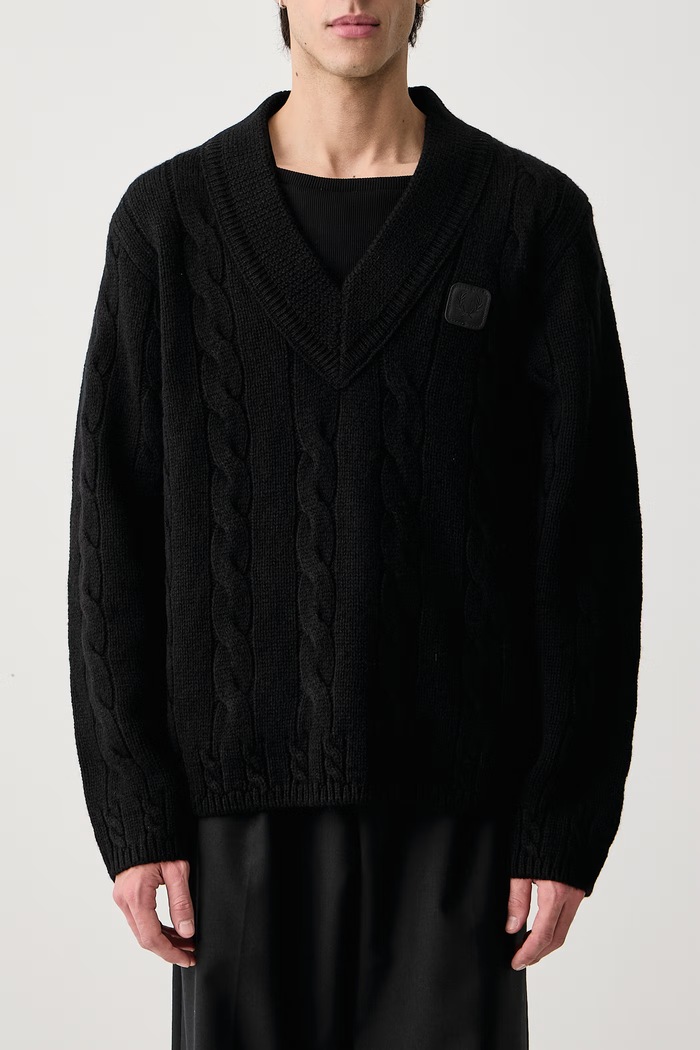 Sweter męski wełniany Fred Perry czarny K3342.102