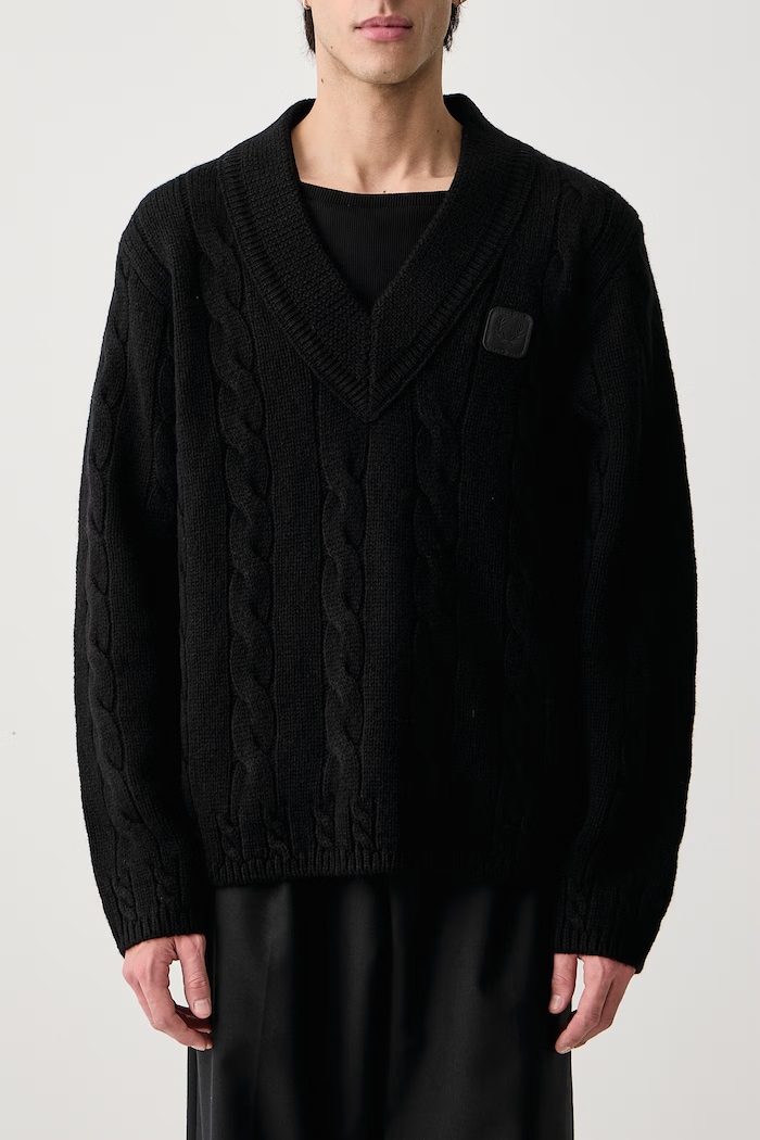 Sweter męski wełniany Fred Perry czarny K3342.102