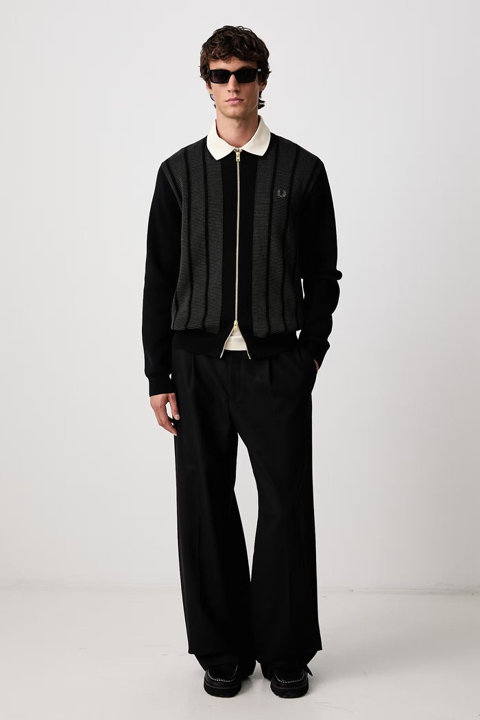 Fred Perry Kardigan męski bawełniany K3341.102 czarny AW26