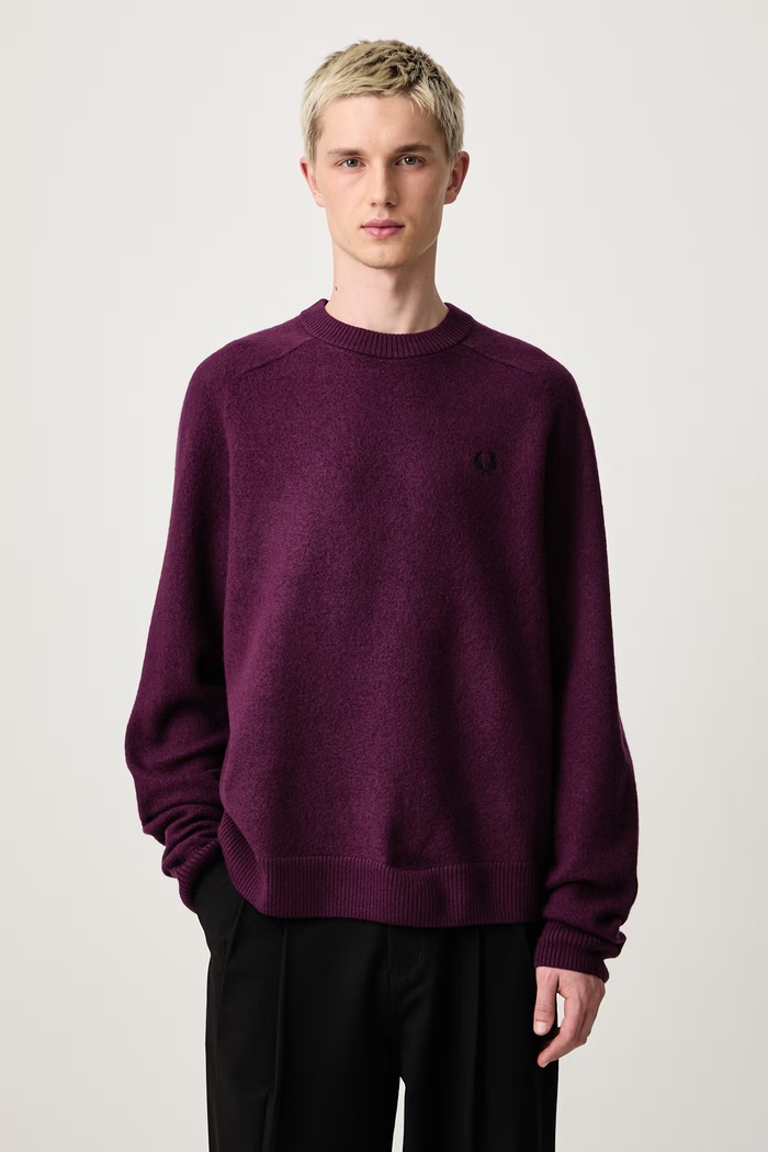 Fred Perry Sweter męski wełniany fioletowy K3303.37C