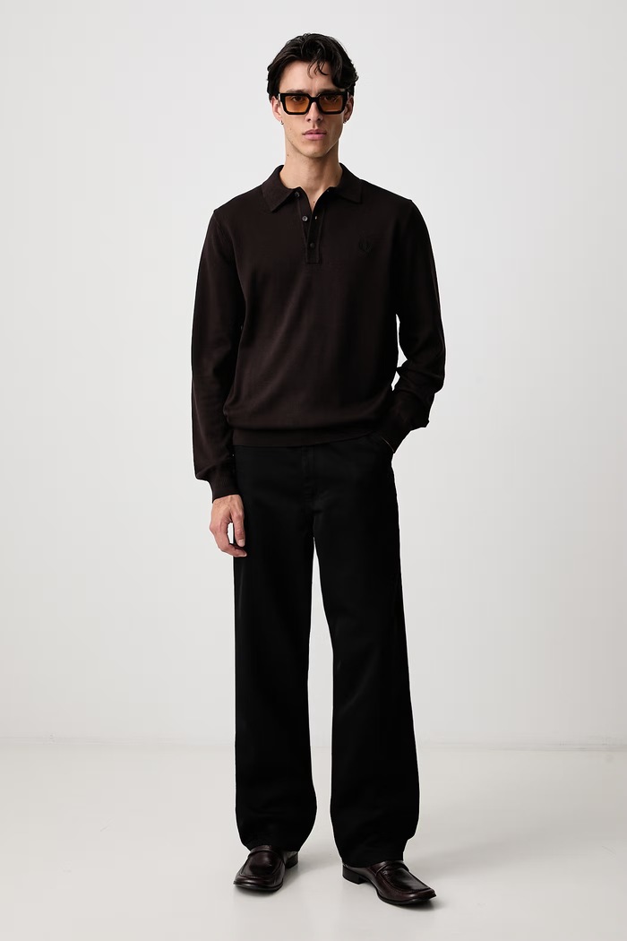 Fred Perry Sweter męski z wełną K4535.33C brązowy AW26