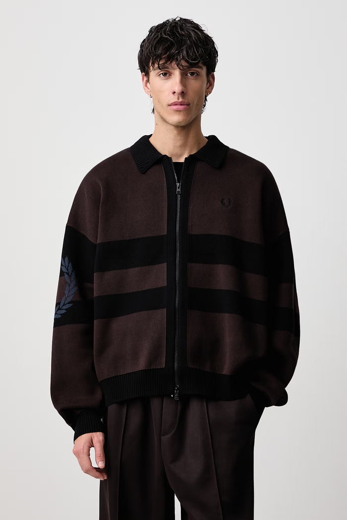 Fred Perry Kardigan bawełniany męski brązowy K3315.33C
