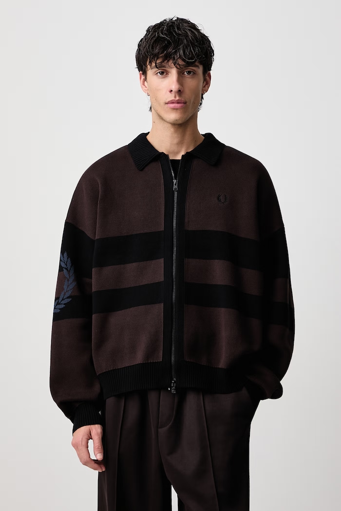 Fred Perry Kardigan bawełniany męski brązowy K3315.33C