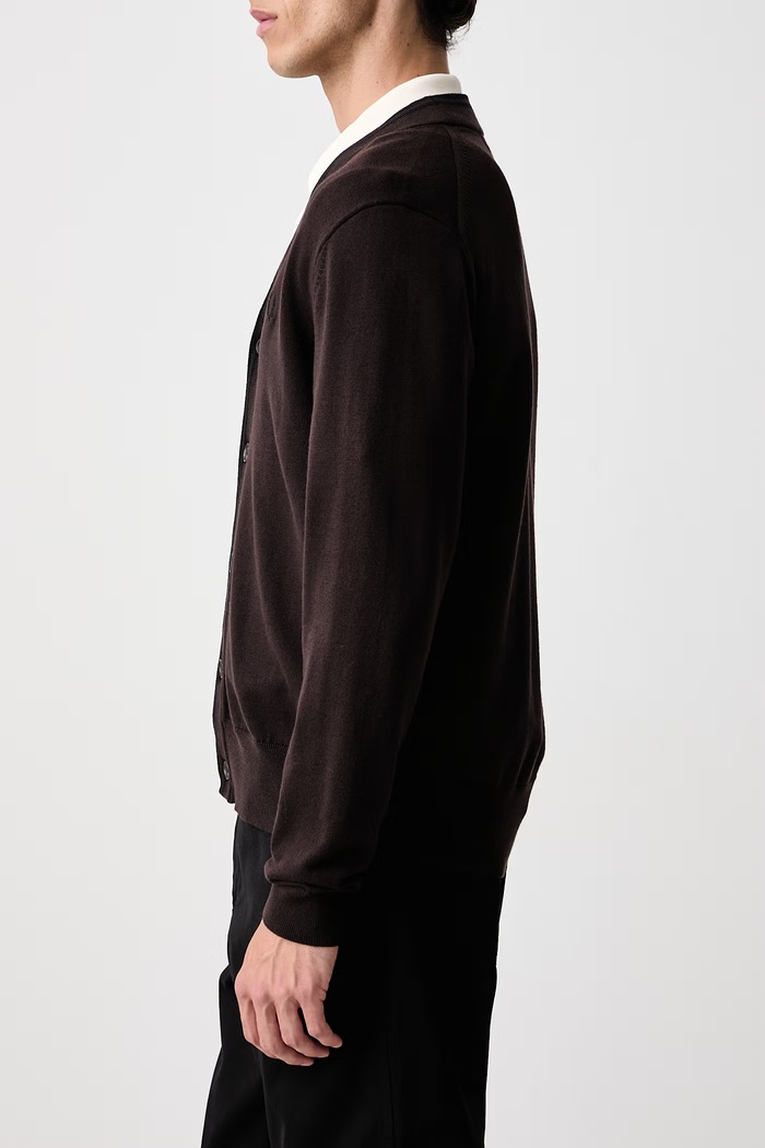Kardigan męski z wełną Fred Perry K3300.33C brązowy