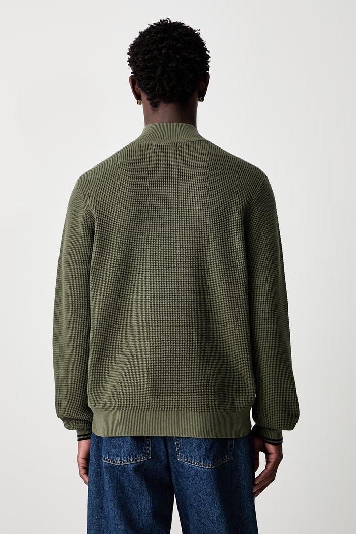 Odzież Fred Perry sweter męski z bawełną K8557.X21 zielony