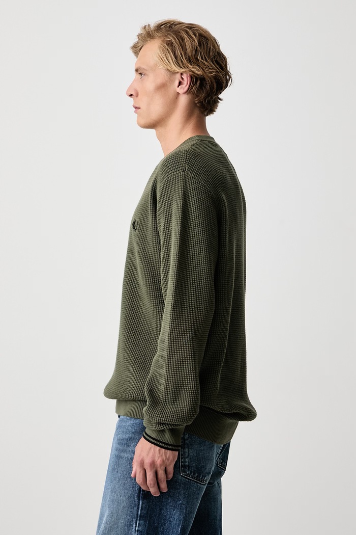Sweter męski bawełniany Fred Perry K6507.X21 zielony
