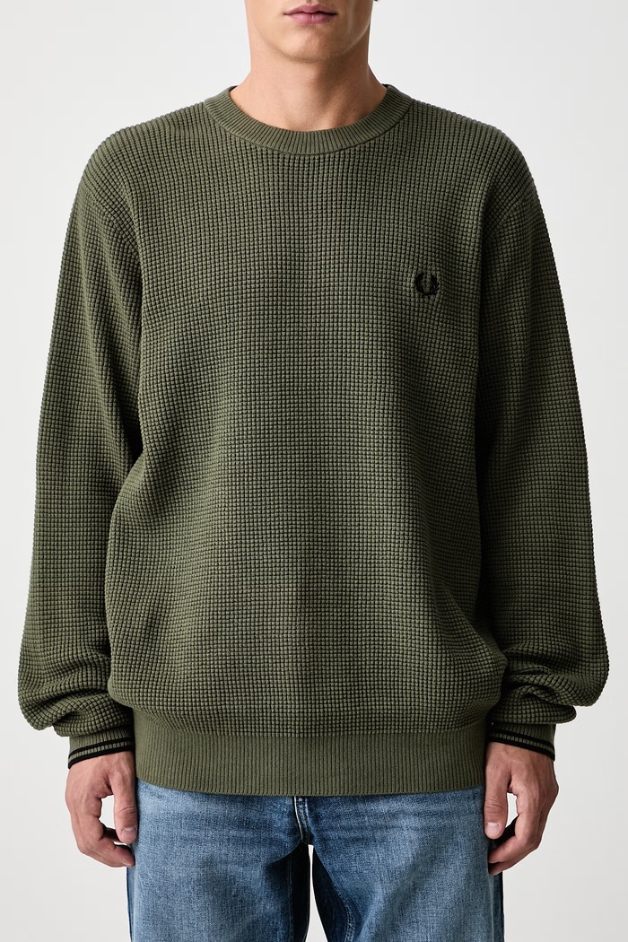 Sweter męski bawełniany Fred Perry zielony K6507.X21