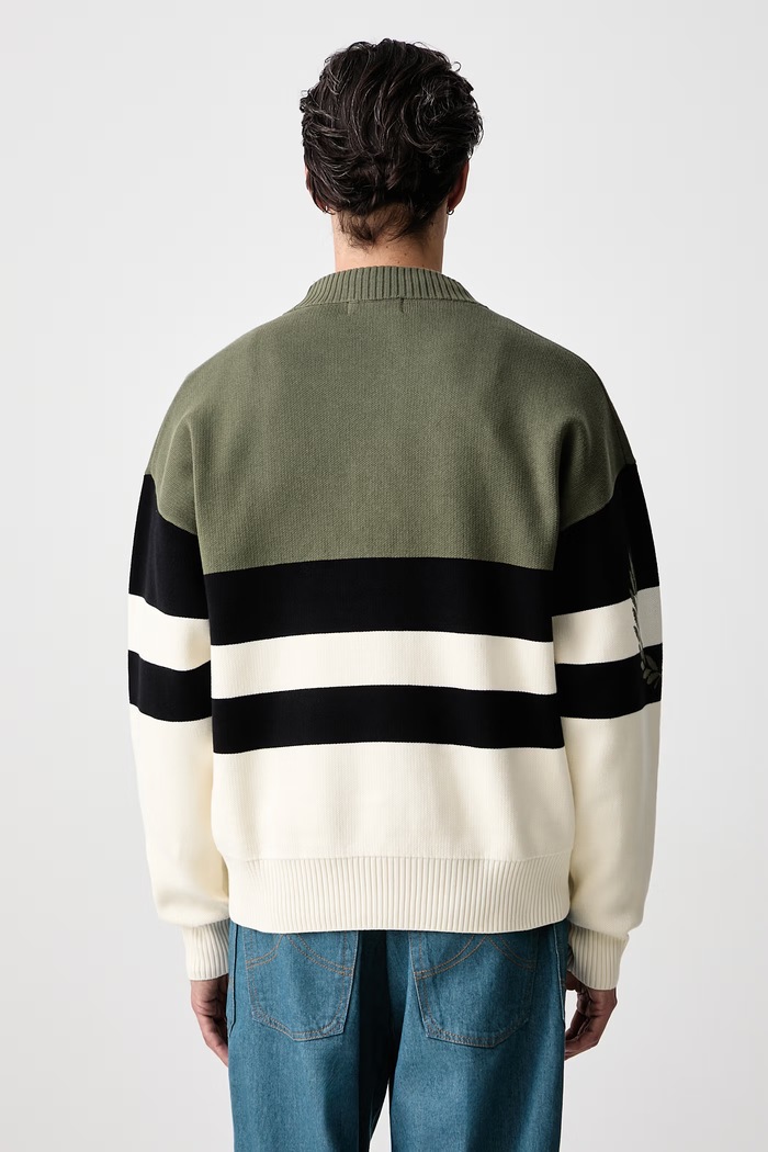 Odzież Fred Perry Sweter męski bawełniany K3316.X21 zielony
