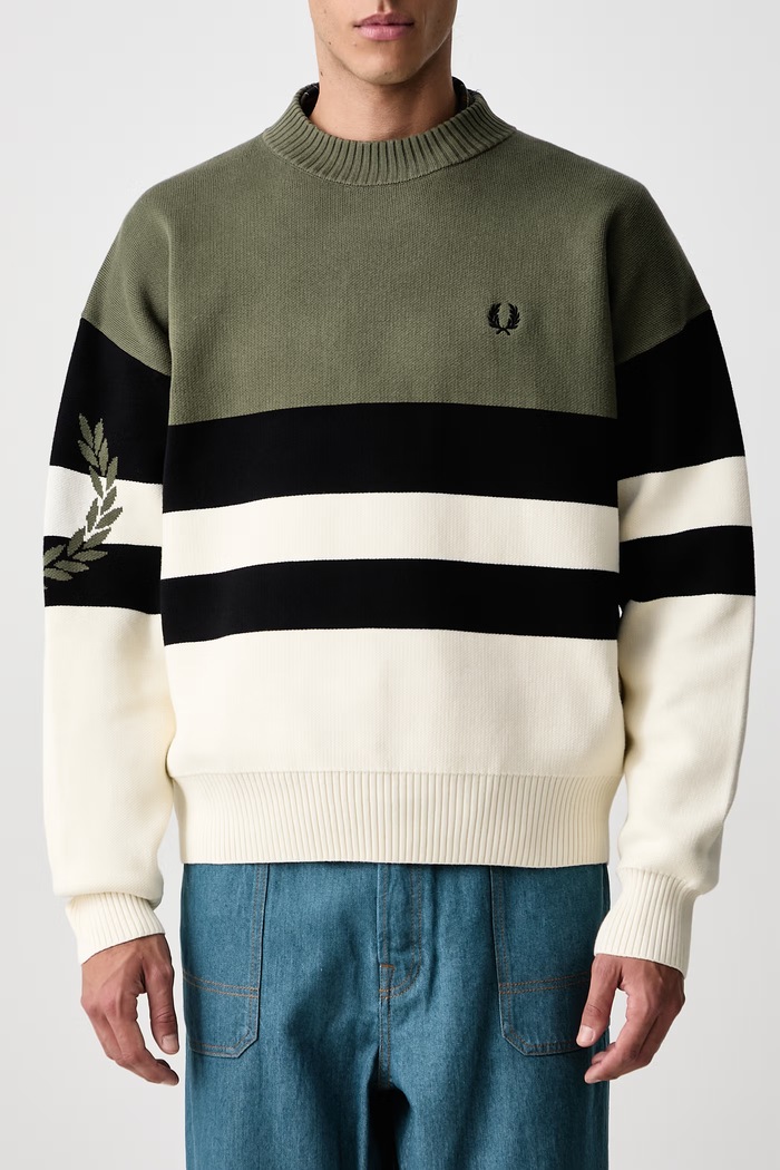 Sweter męski bawełniany Fred Perry zielony K3316.X21