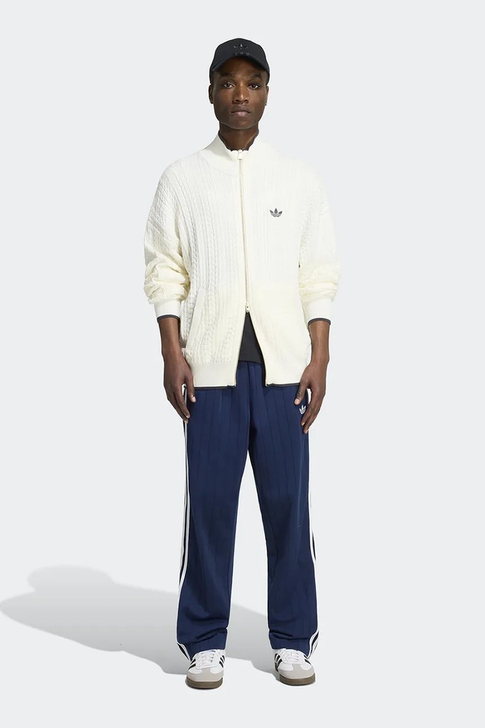 Ρούχα adidas Originals Πουλόβερ με κουμπιά Ανδρικό Firebird Cable Knit KR9762 λευκό