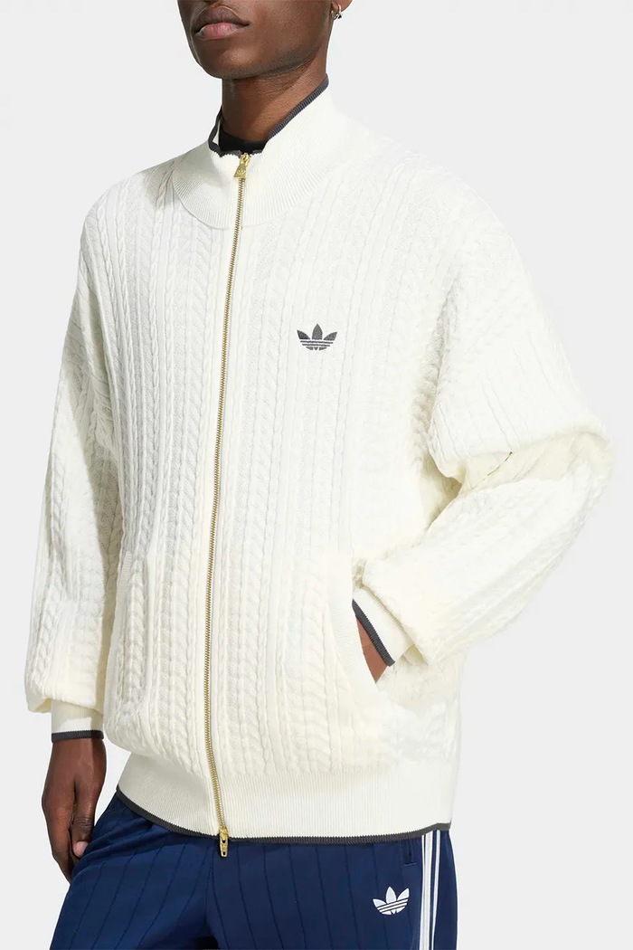 Πουλόβερ με κουμπιά Ανδρικό Firebird Cable Knit adidas Originals KR9762 λευκό