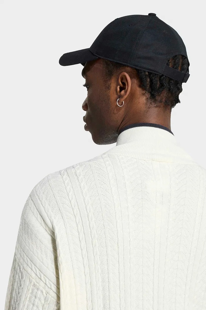 Πουλόβερ με κουμπιά Ανδρικό Firebird Cable Knit adidas Originals λευκό KR9762