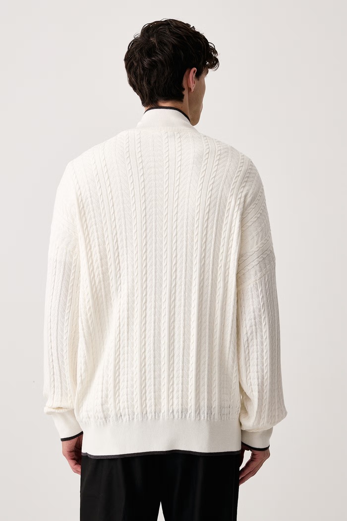Ρούχα adidas Originals Πουλόβερ με κουμπιά Ανδρικό Firebird Cable Knit KR9762 μπεζ