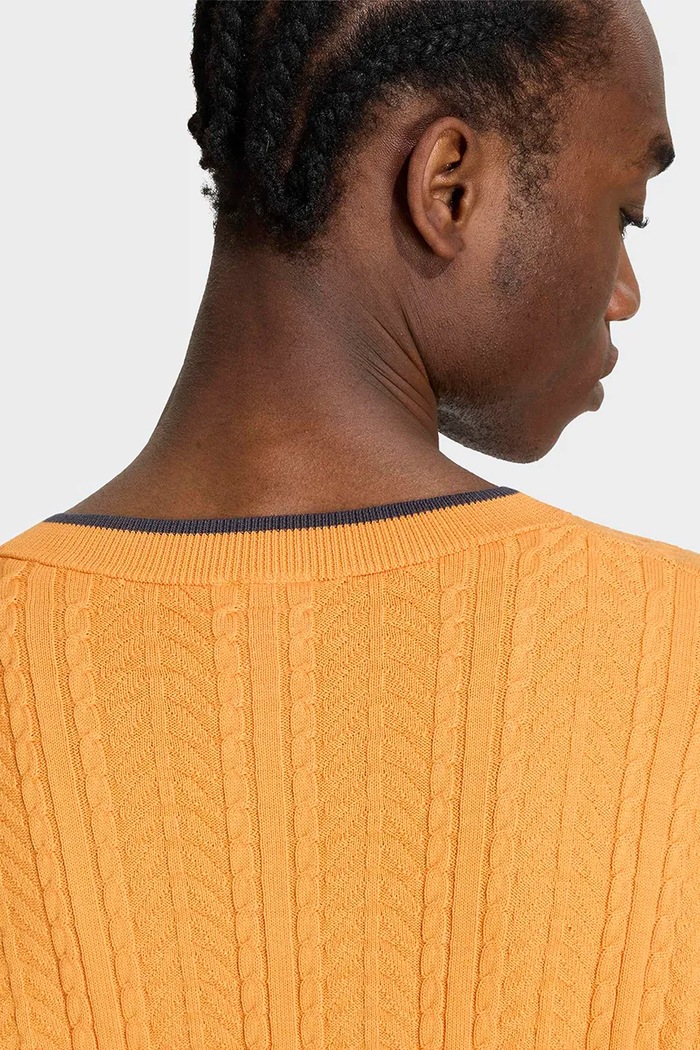 Sveter pánsky s bavlnou Cable Knit adidas Originals oranžová KR6506
