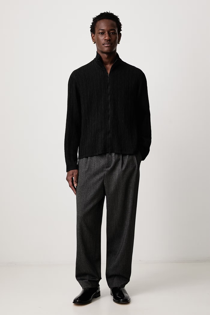 Our Legacy Bluza rozpinana męska z dodatkiem wełny M4266SO czarny AW26