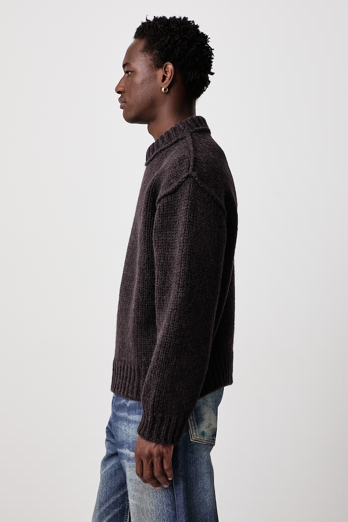 Sweter męski z wełną merino Our Legacy M4263MB brązowy