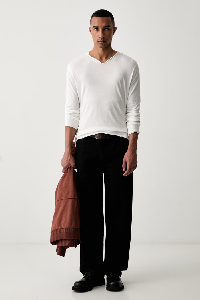 Zadig&Voltaire tričko s dlhým rukávom pánske bavlnené MONASTIR JMTN01666 béžová AW26