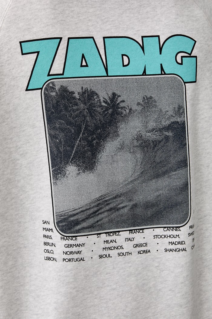 Zadig&Voltaire bluza z kapturem męska z bawełną GEORGIO JMSS01350 szary
