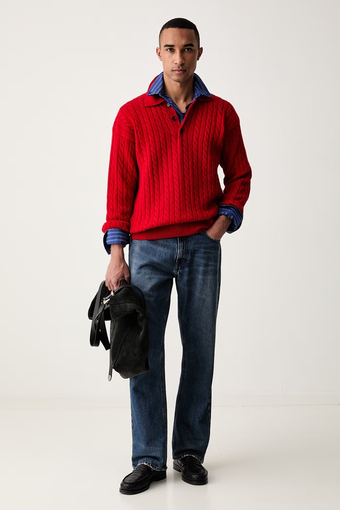 MSGM pulover za muškarce od merino vune 4140MM213.267758 crvena AW26
