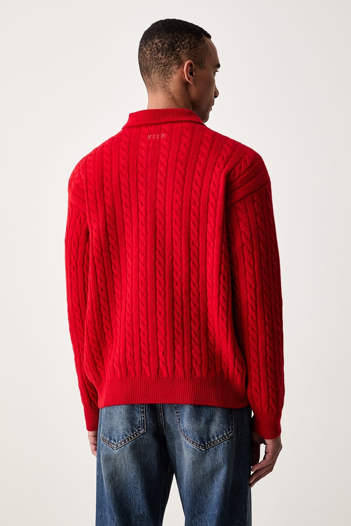 Odjeća MSGM pulover za muškarce od merino vune 4140MM213.267758 crvena