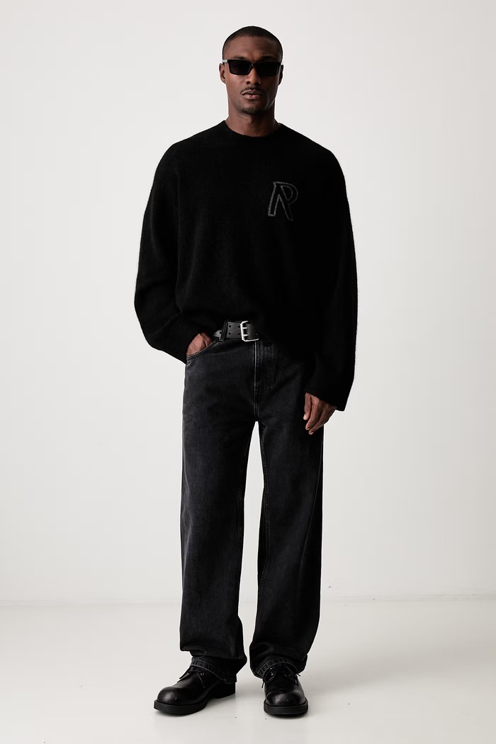 Represent sveter s vlnou pánsky MLM101197 čierna AW26