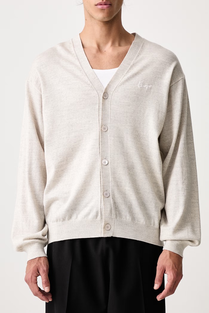 Cardigan in lana da uomo Kenzo grigio FG65CA8123LB