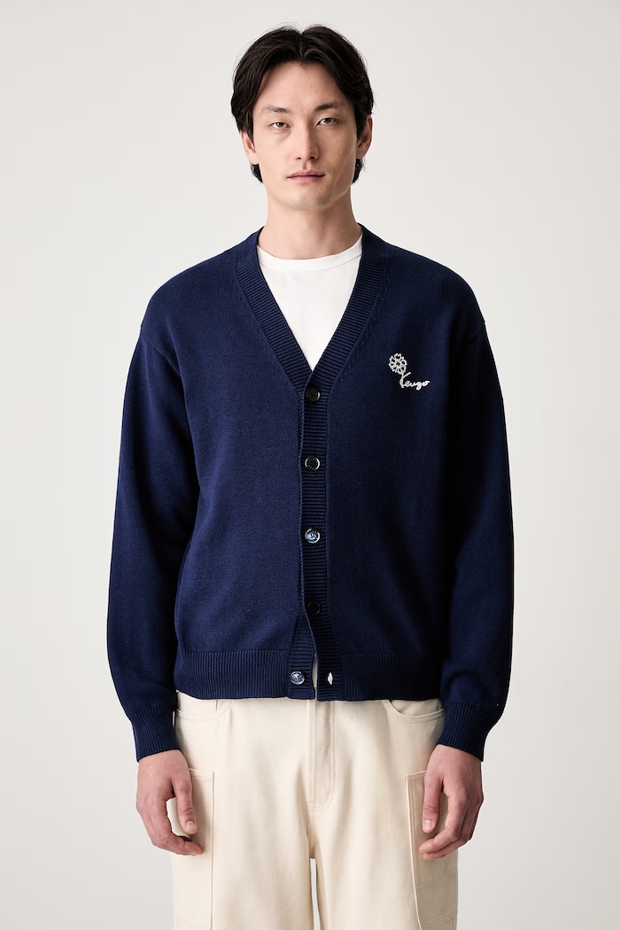 Odzież Kenzo kardigan z wełną męski FG65CA8163EA granatowy