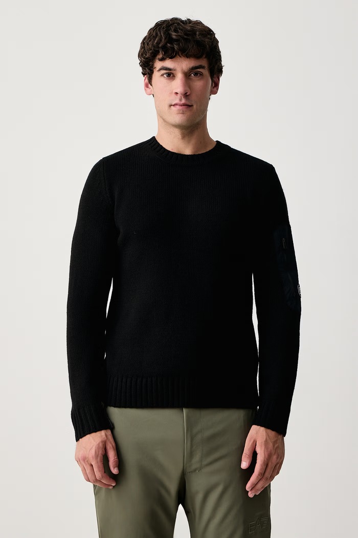 EA7 Emporio Armani Свитер для мужчин с добавлением шерсти чёрный AF27839.7M002687