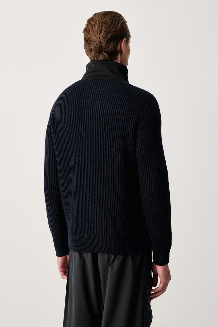 Odzież EA7 Emporio Armani Sweter męski z dodatkiem wełny AF27841.7M002690 granatowy