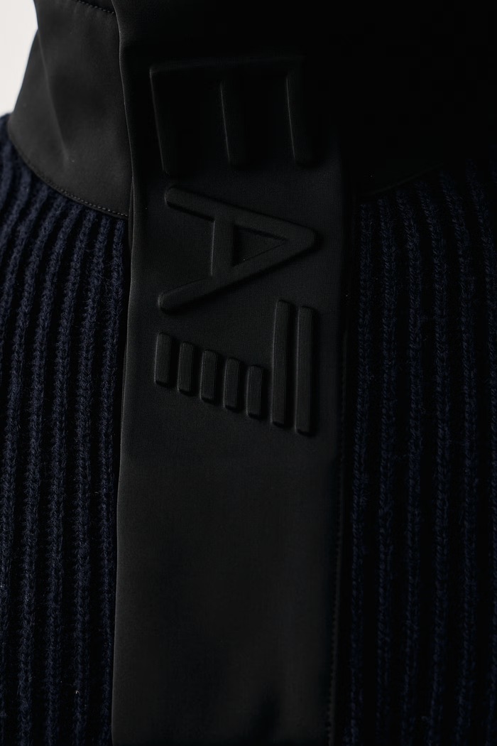 Sweter męski z dodatkiem wełny EA7 Emporio Armani granatowy AF27841.7M002690