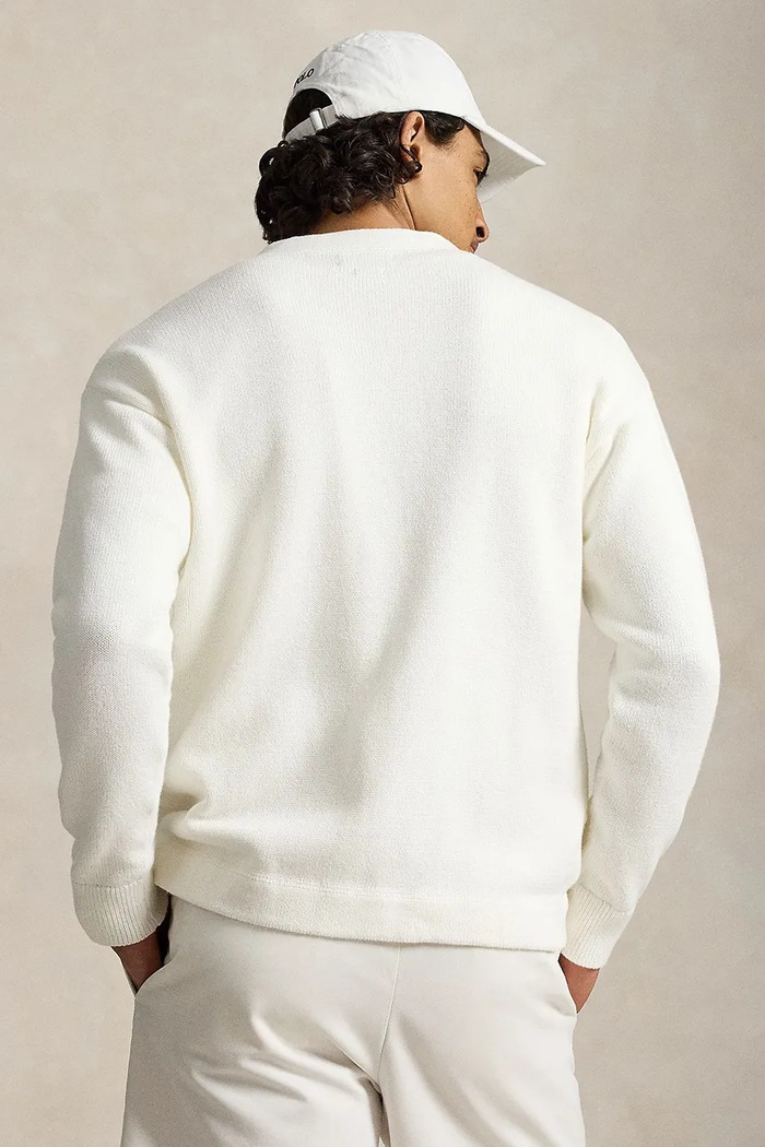 Polo Ralph Lauren kardigan bawełniany męski 710B17550001 biały AW26