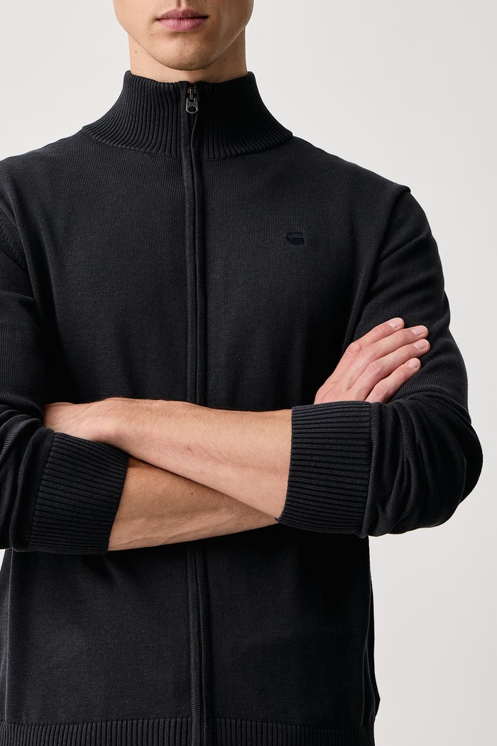 Kardigan męski z bawełną Core refined full zip G-Star D31309.E813 granatowy