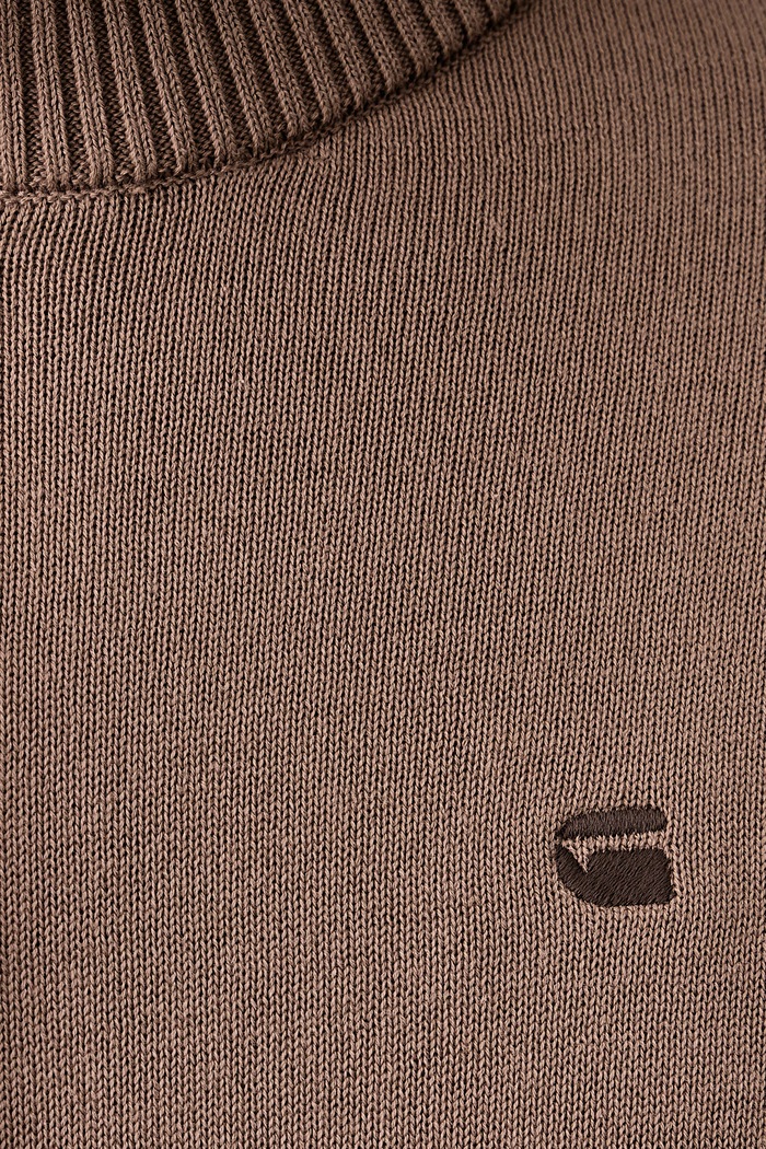 Kardigan męski z bawełną Core refined full zip G-Star brązowy D31309.E813