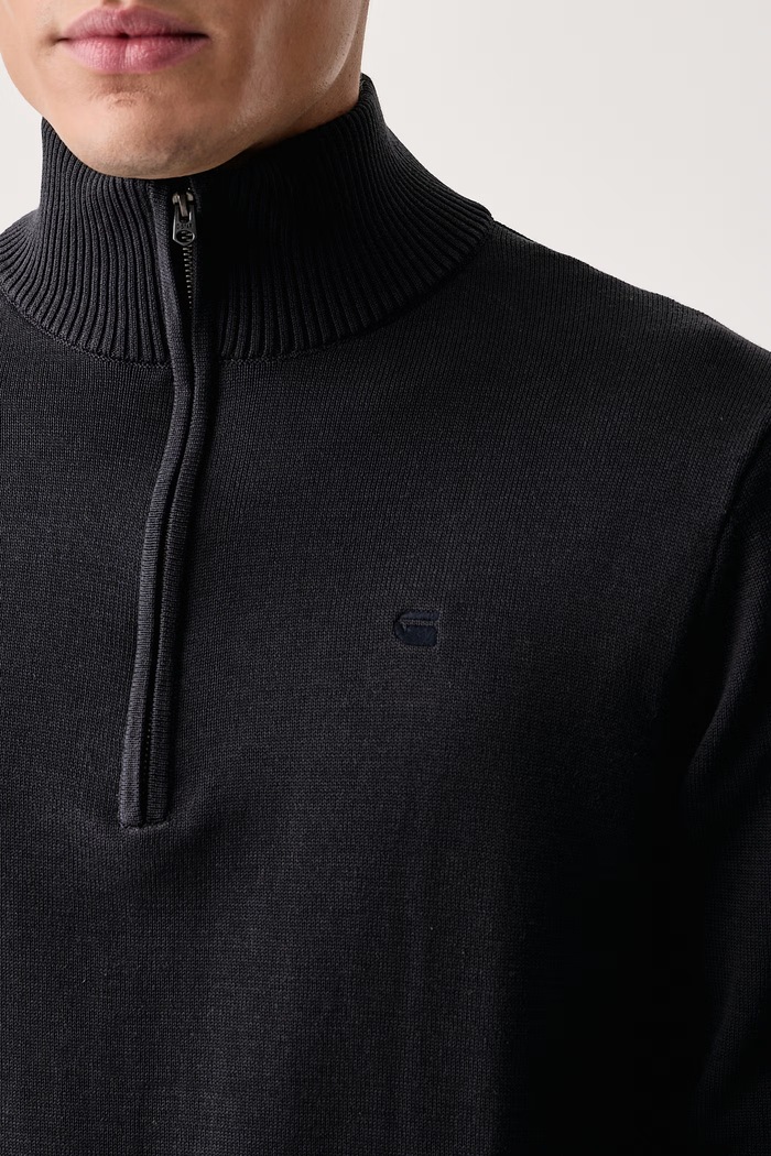 Półgolf męski z bawełną Core refined half zip G-Star D30783.E813 granatowy