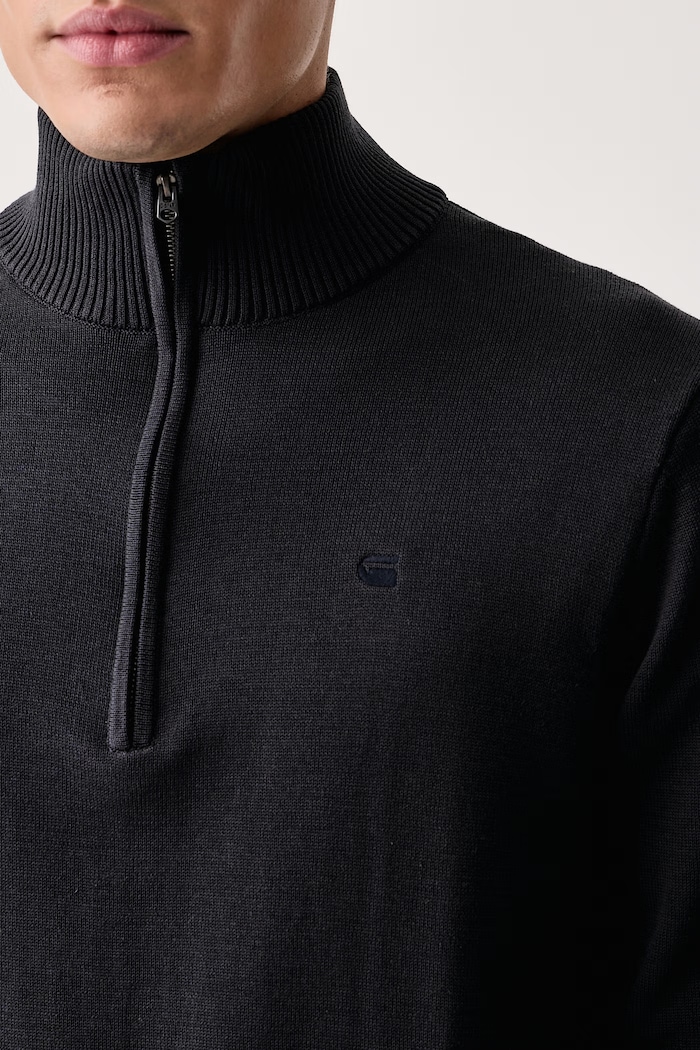 Półgolf męski z bawełną Core refined half zip G-Star D30783.E813 granatowy