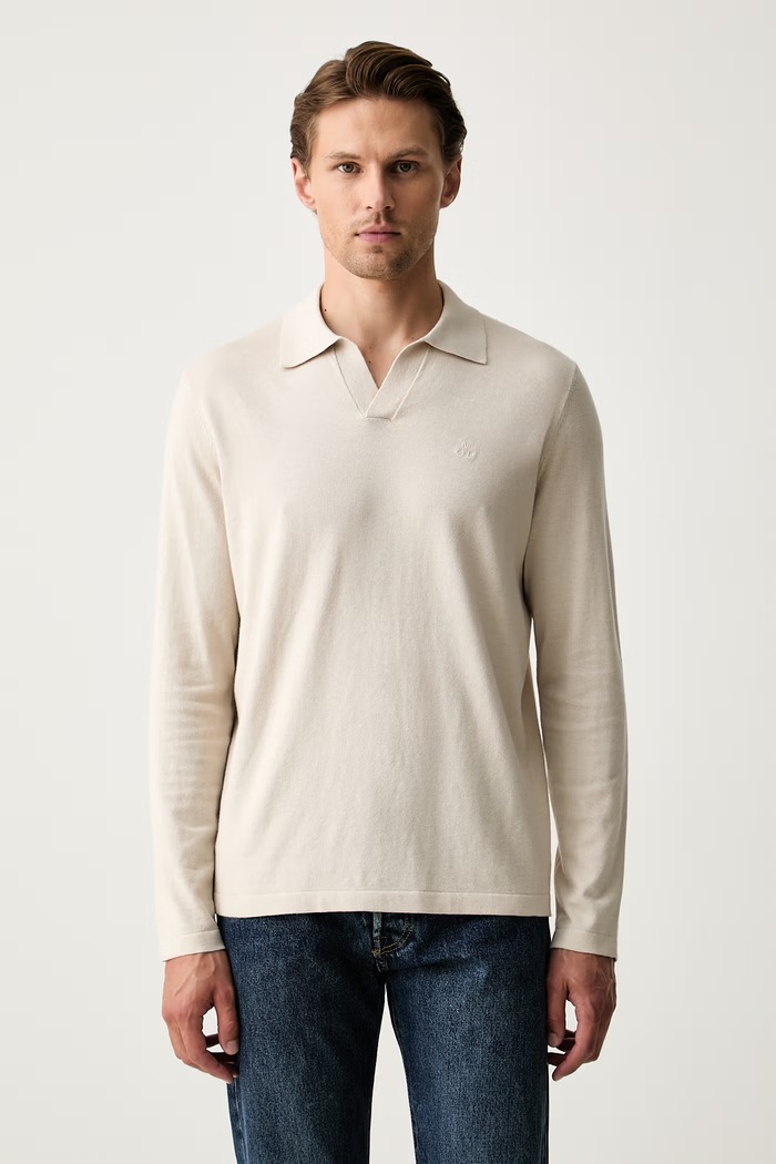 Marc O'Polo sweter męski z bawełną beżowy 5000014571