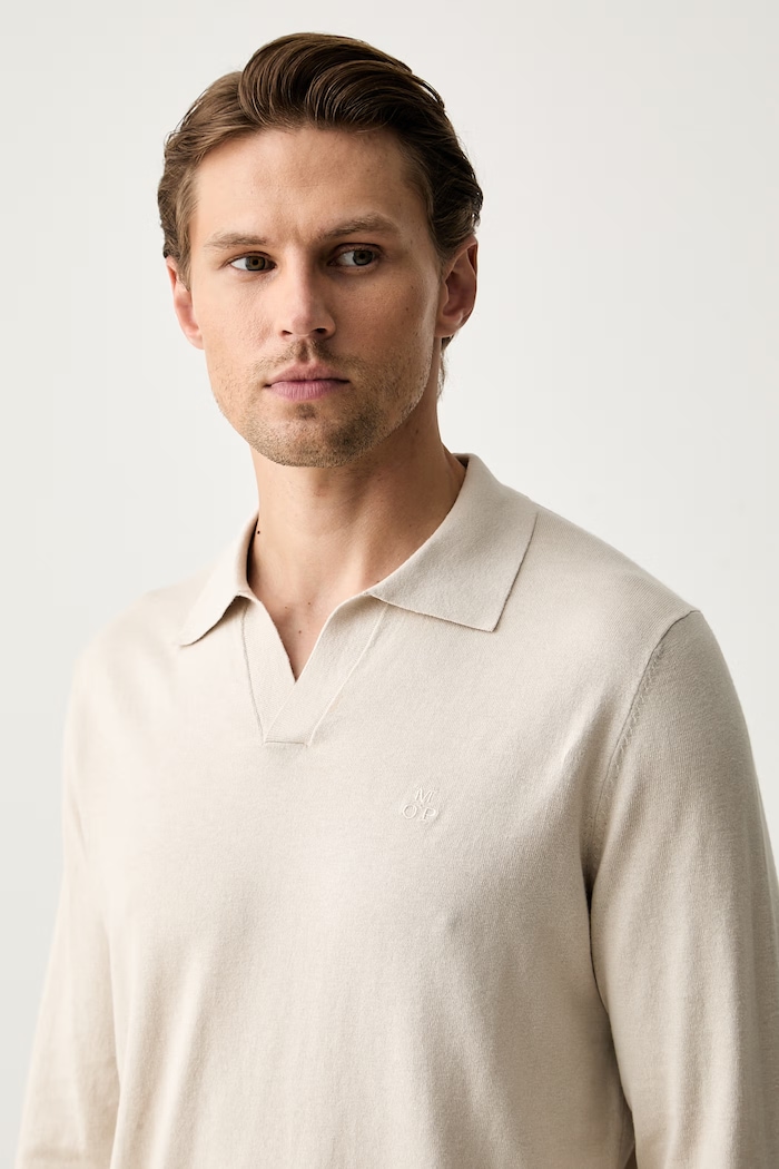 Marc O'Polo sweter męski z bawełną beżowy 5000014571