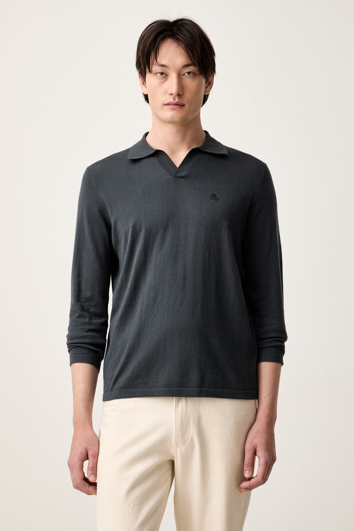 Marc O'Polo sweter męski z bawełną granatowy 5000014571