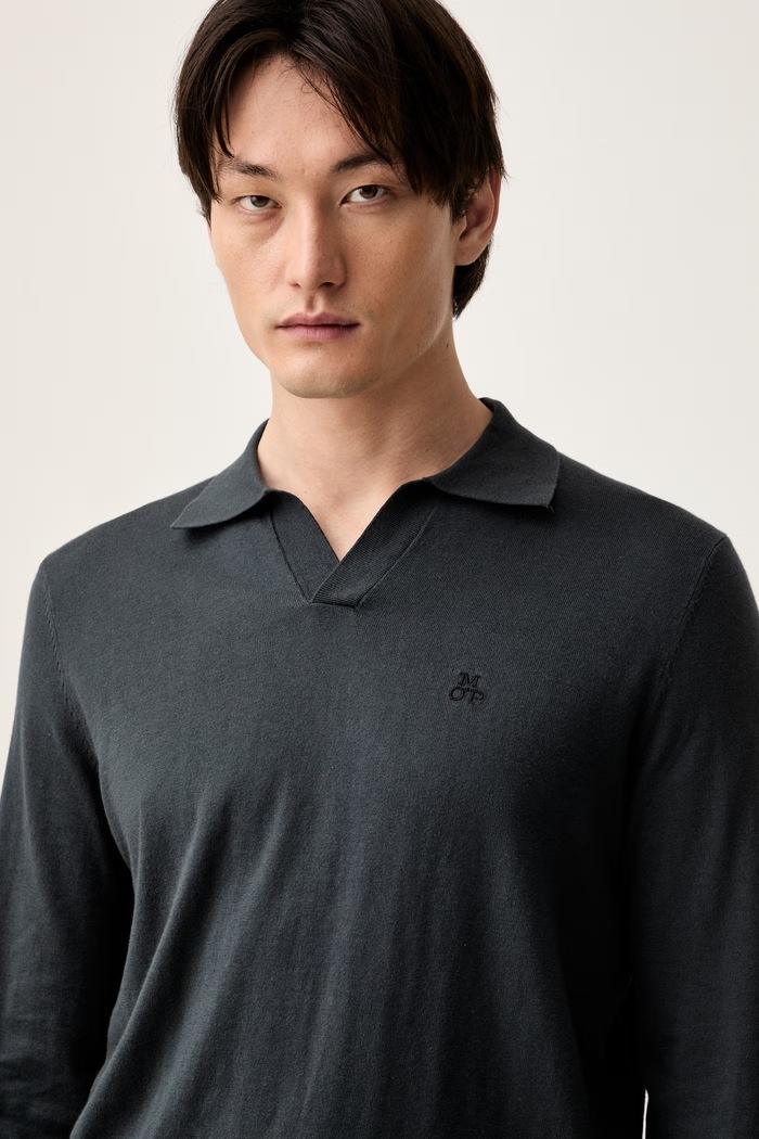 Marc O'Polo sweter męski z bawełną granatowy 5000014571