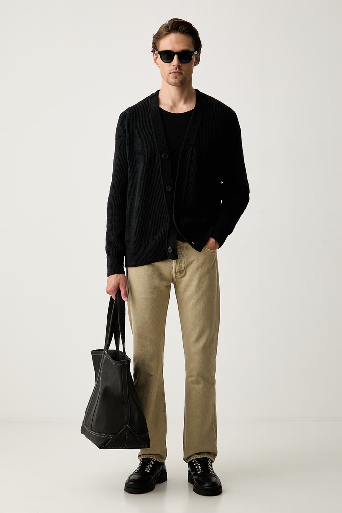 Marc O'Polo kardigan męski z wełną 5000012954 czarny AW26
