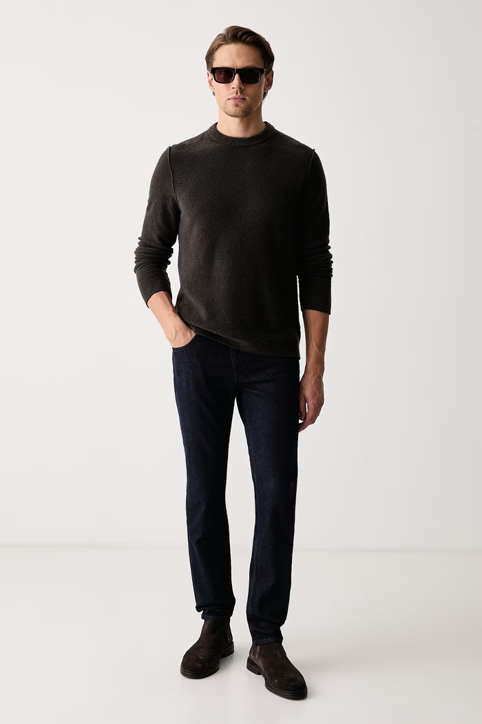 Marc O'Polo Sweter męski z wełną 5000012008 brązowy AW26