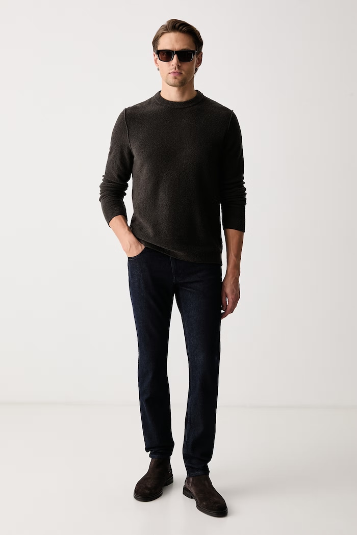 Marc O'Polo Sweter męski z wełną 5000012008 brązowy AW26