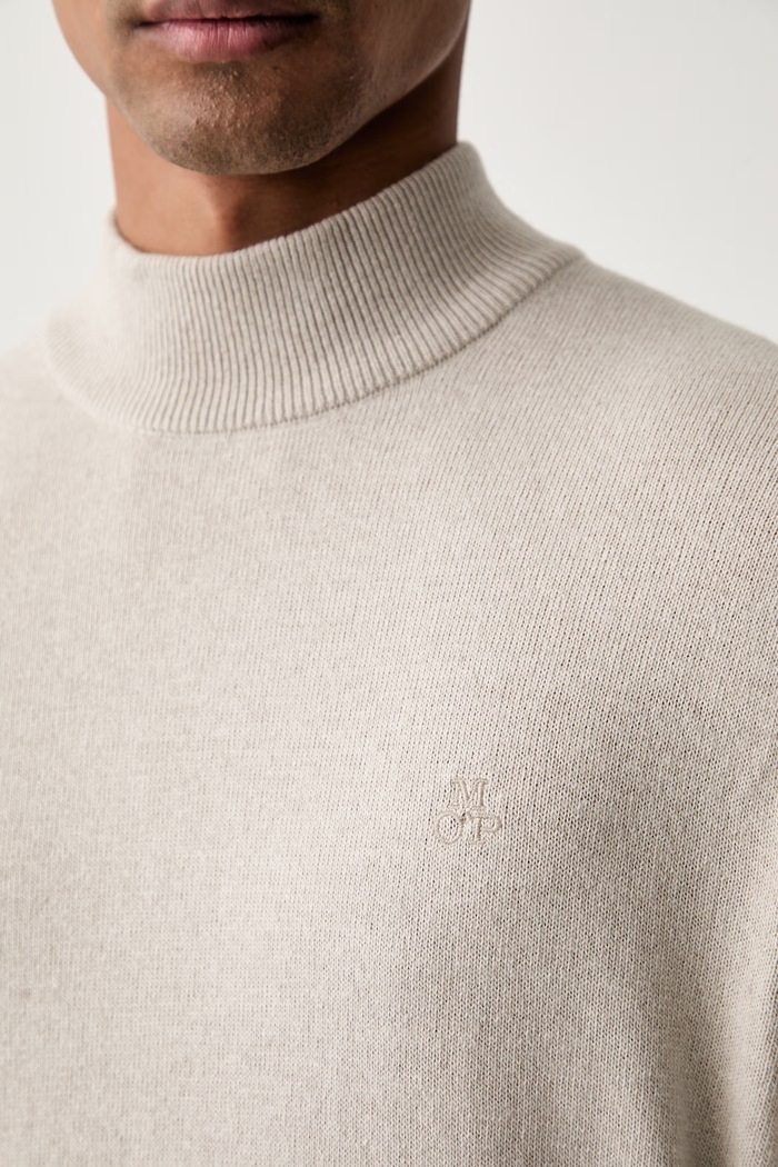 Marc O'Polo sweter męski z dodatkiem wełny 5000011995 beżowy