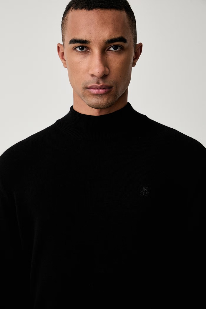 Marc O'Polo sweter męski z dodatkiem wełny czarny 5000011995